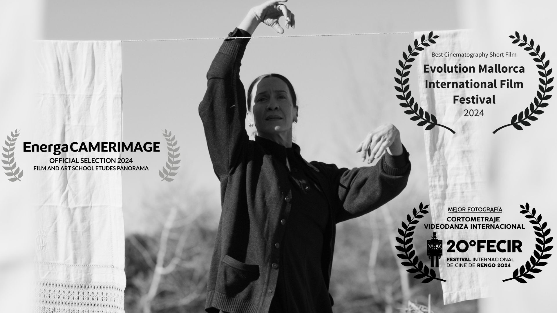 A selection of the cinematography awards and recognitions Carlos Cuervo has earned for his work in Chiquita piconera: EnergaCamerimage Official selection 2024, EMIFF 2024 and FECIR 2024